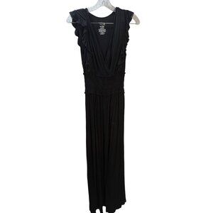 Womens Black Sleeveless Ruffled Maxi Dress By Free People Size L